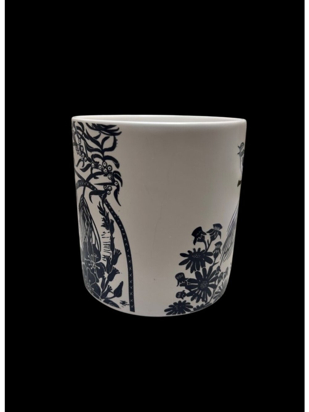 Kate Heiss Floral Bird White with Woodland Navy Ceramic Mug 10 Oz - Picture 4 of 7